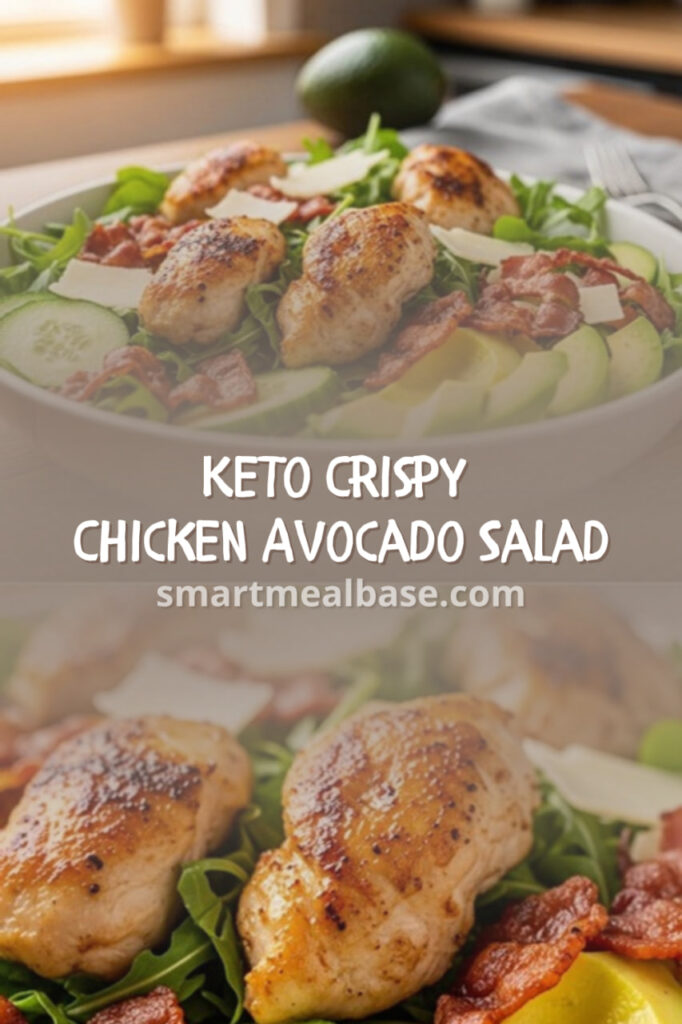 25-Minute Keto Crispy Chicken Avocado Salad — Ultimate High-Protein Restaurant-Style Bowl